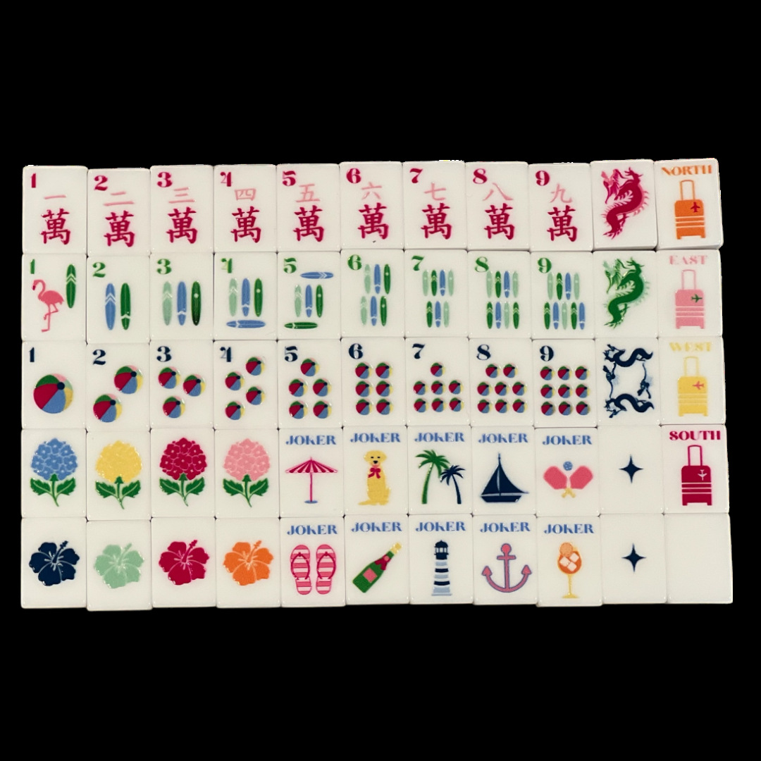 In-Stock American-Style Mahjong Tiles with Special Animal and Floral Patterns, 160-Piece Complete Set for Entertainment