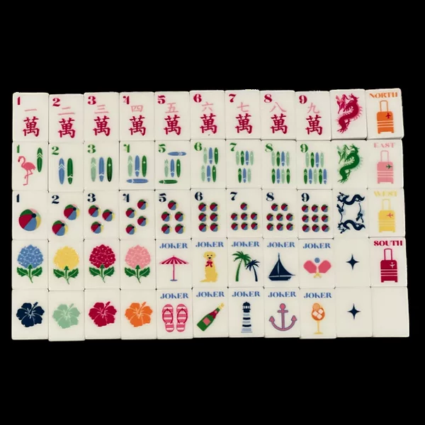 In-Stock American-Style Mahjong Tiles with Special Animal and Floral Patterns, 160-Piece Complete Set for Entertainment