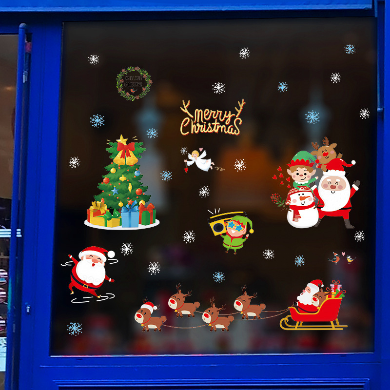 Christmas glass window decoration wall stickers office entrance background wall stickers HM92056ds Christmas glass window decoration wall stickers office entrance background wall stickers HM92056ds