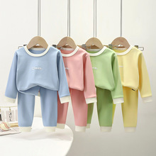 新款儿童德绒保暖内衣套装男女童秋冬季睡衣家居服中大童秋衣秋裤