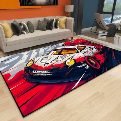 Avtomobil döşəmə paspasları — Room Carpet, Bedroom Decorative Carpet - porsche-911rsr-80120cm-crystal-velvet