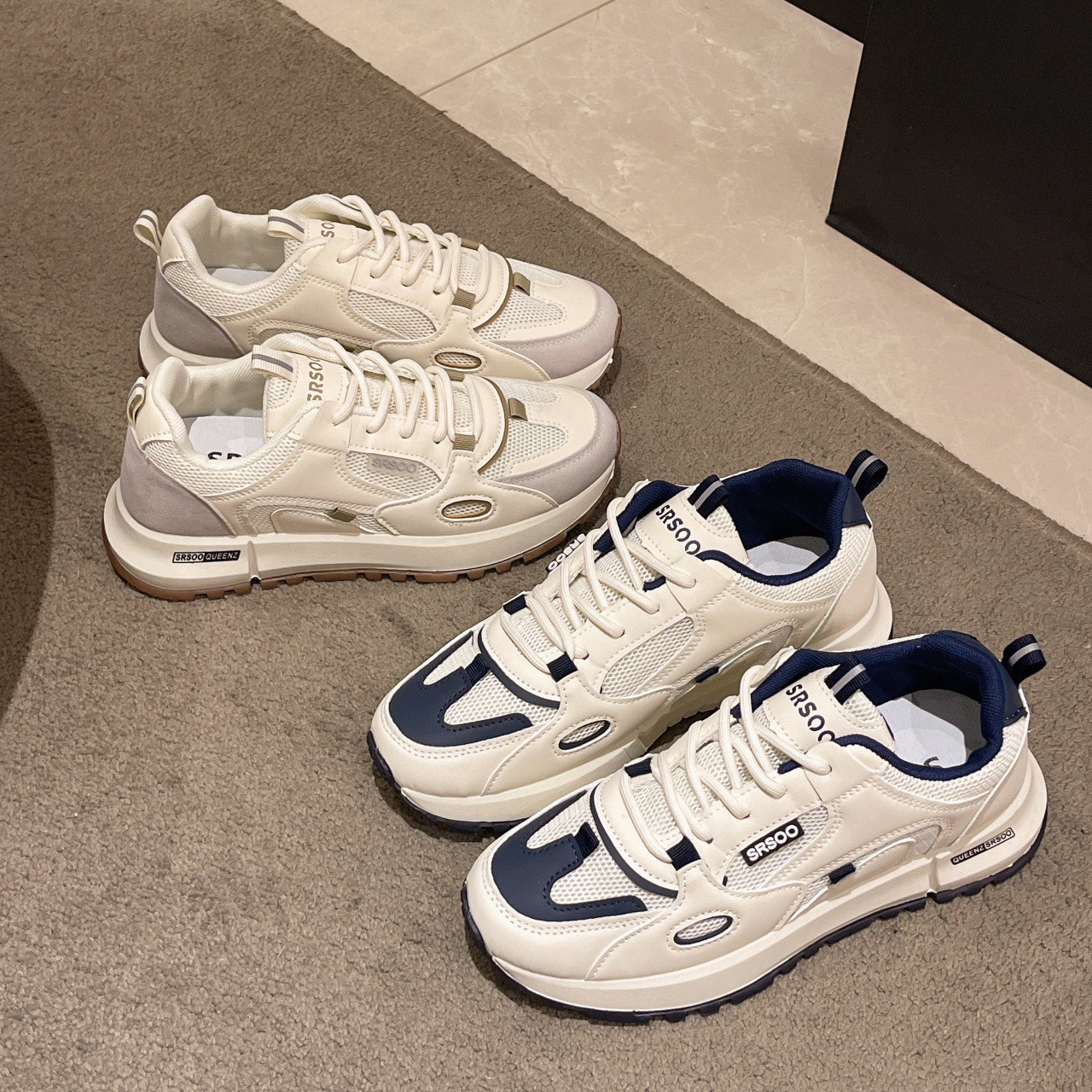 Thick-soled muffin soft-soled white shoes women's 2025 spring and autumn new mesh breathable student running casual sneaker