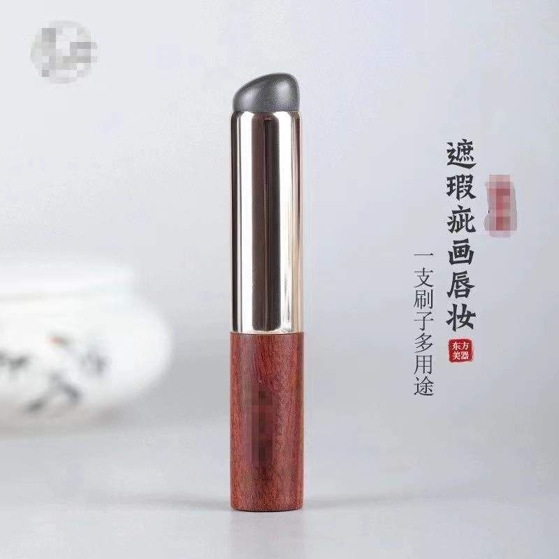 Cepillo de labios de silicona portátil Q cepillo de labios de punta redonda pequeño suave Cepillo de lápiz labial Cepillo corrector de manchas Mini cepillo de maquillaje para principiantes