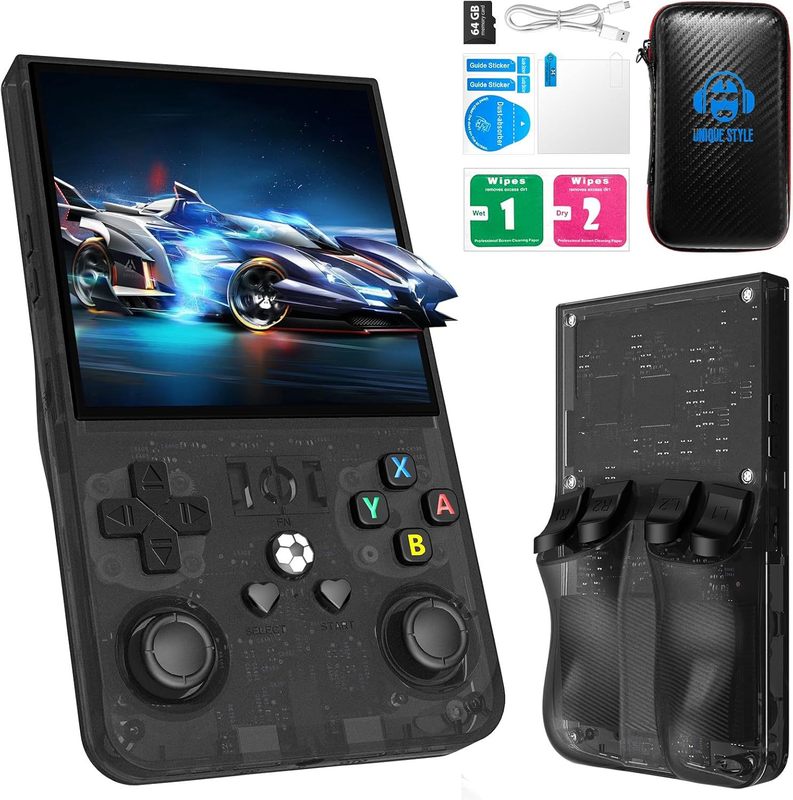 オリジナル正規品越境R36MAXオープンソース携帯ゲーム機 4.0inch 大画面機レトロPSPゲーム機|undefined