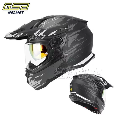 Motorcycle Helmet Headset — for Men and Women, All-Season, with - matt-gray-jungle-dual-lenses-m-recommended-head-circumference-54-55