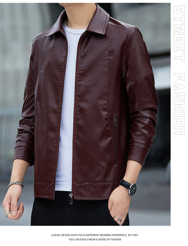 Herren Lederjacke Business Freizeit Sakko Für Herren Mit Revers_voghion.com