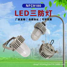 LED三防灯50W防眩泛光灯NFC9180防爆立杆护栏弯杆100瓦应急平台灯