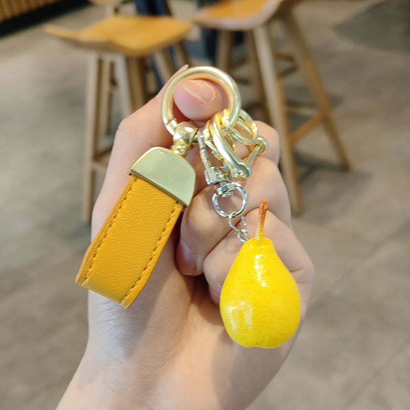 Cute Fruit Pu Leather Unisex Bag Pendant Keychain display picture 2