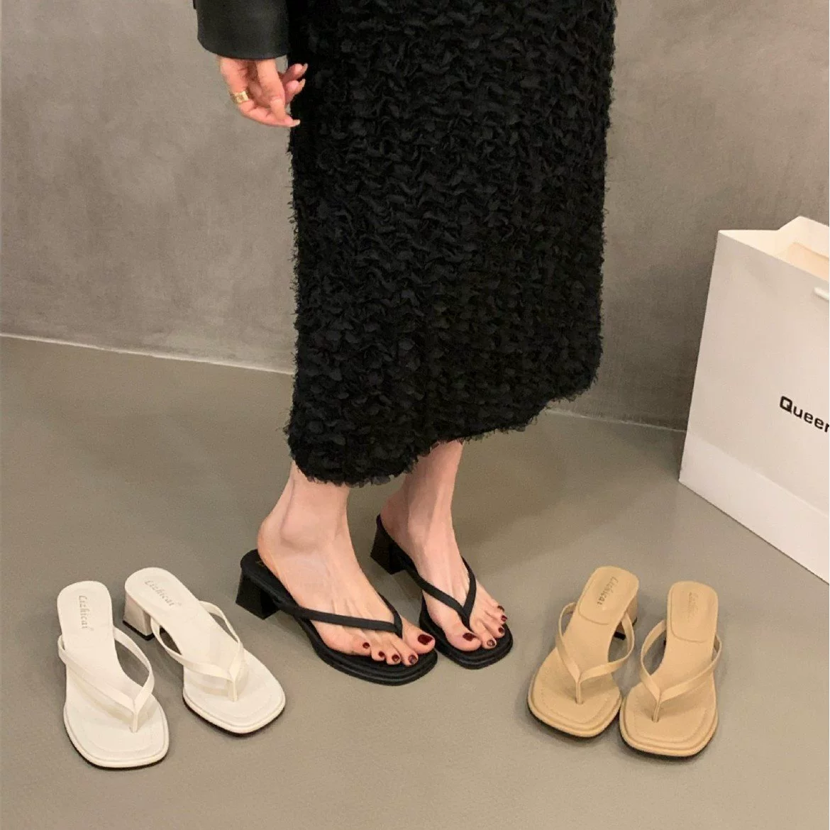 Сандалии обувь женская обувь с ножками шлепанцы летом