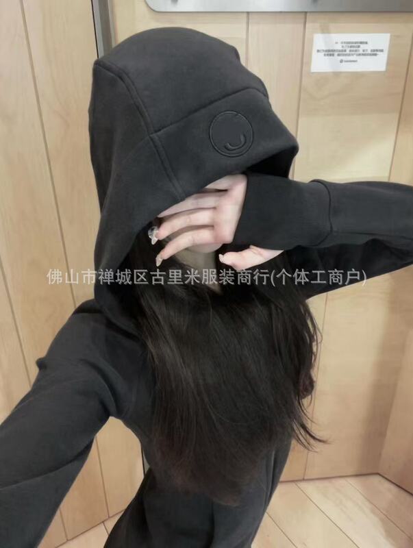 LuLu同款抓绒Scuba修身全拉链连帽卫衣开衫外套长袖瑜伽卫衣秋冬|undefined