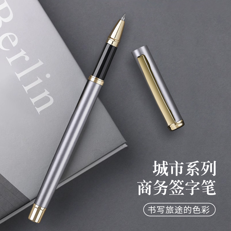High-grade metal signature pen business office ball pen gift pen school students with pen advertising pen custom logo
