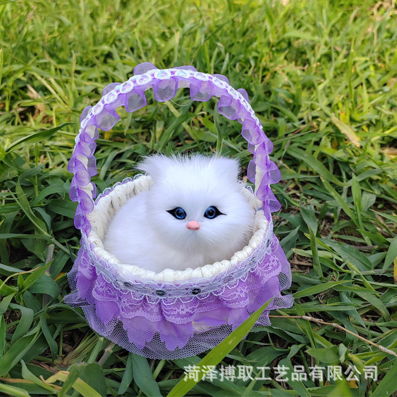 猫のレースを模倣したバスケットと呼ばれます。猫の誕生日プレゼント工芸品の置物は動物の模型レースを模倣します。|undefined