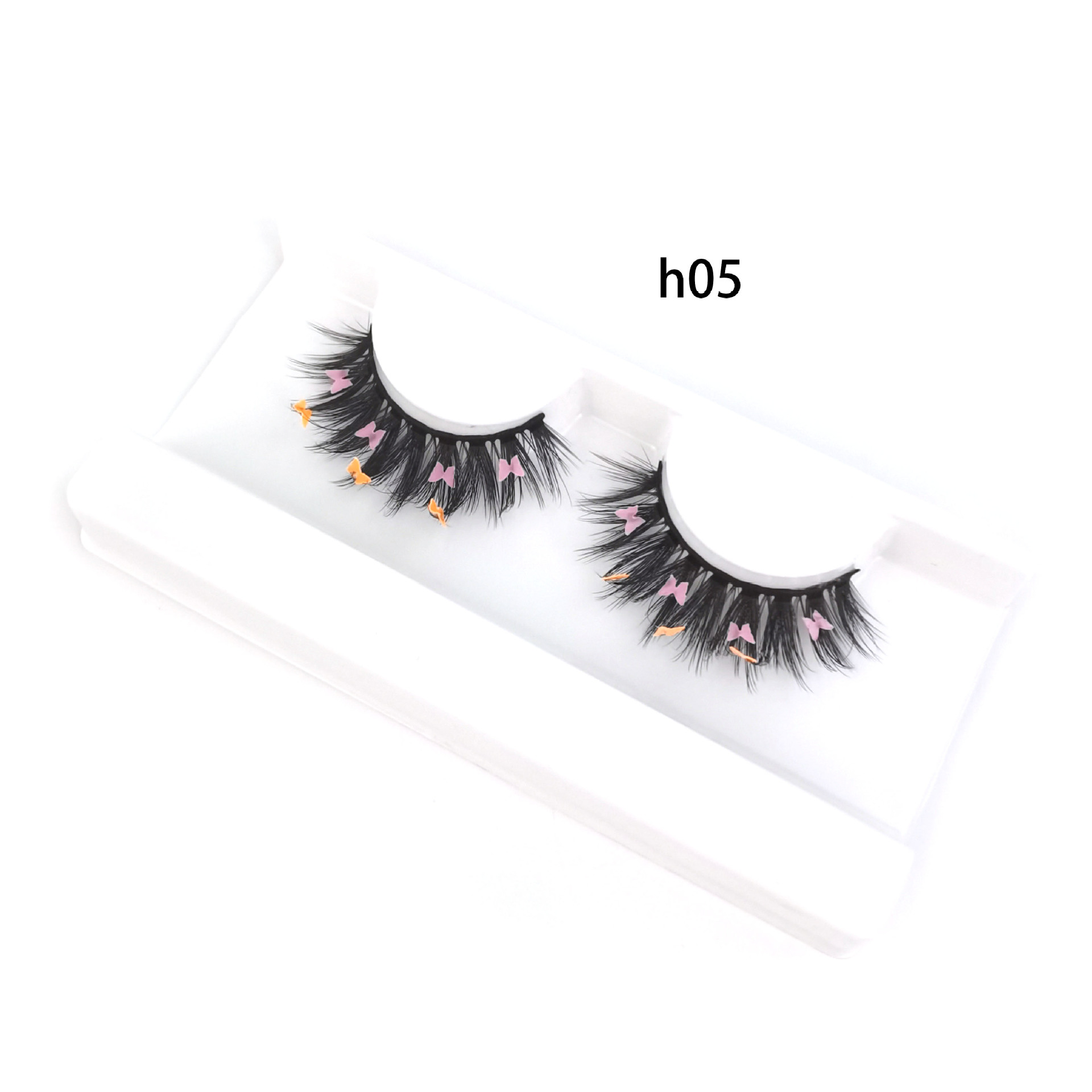 Festival de Navidad transfronterizo Venta caliente pestañas postizas color fluorescente mariposa diamante lentejuelas pestañas 3D maquillaje de escenario europeo y americano