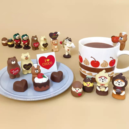Japanese-style Goods ZAKKA Food Toys, Trendy INS Playthings—Chocolate Bread & Cat Designs Perfect for Valentine's Day Gifts, Resin Display Pieces for Photography