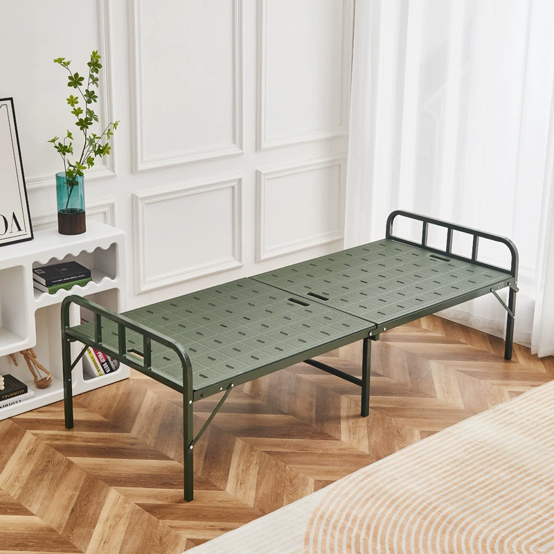 Стальная-пластиковая военная зеленая кемпинговая одиночная складная кровать для экстренной помощи, домашняя простая портативная кровать на 80% off градусов, прочная ручная кровать для хранения
