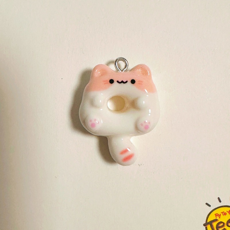 猫咪甜甜圈树脂吊坠diy首饰项链手链耳坠挂件钥匙扣创意礼品配件|undefined