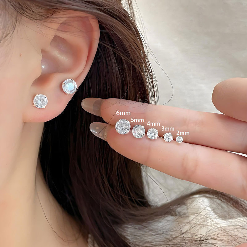 Hypoallergenic Sleep Stud Earrings In Titanium For Comfort_voghion.com