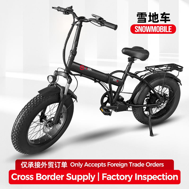 Snow Beach Folding Electric Vehicle Cross-Border Portable Bicycle Wholesale Lithium Battery Mobility New Double Battery Vehicle