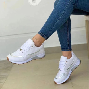 2025 foreign trade plus size sneaker women's autumn European and American color matching women's casual comfortable shoes women's in stock wholesale