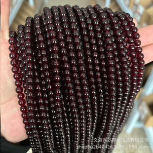 4mm garnet glass beaded diy jewelry accessories wholesale round bead bracelet semi-finished women's crystal jewelry