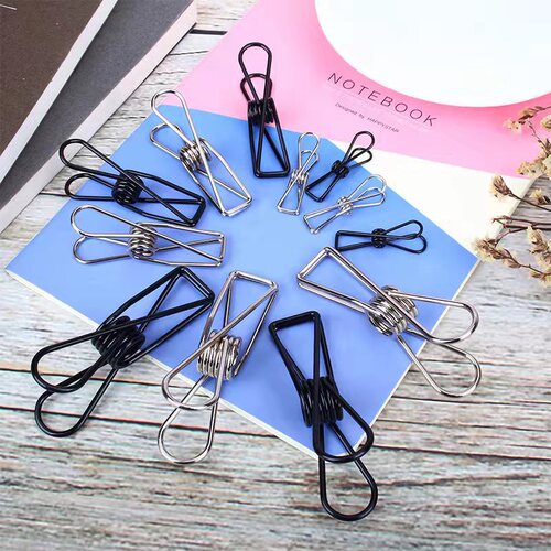 Colorful Long Tail Clip Golden Little Fish Tail Clip Invoice Clip Rose Gold Creative Shape Clip Metal Stationery Ticket Clip