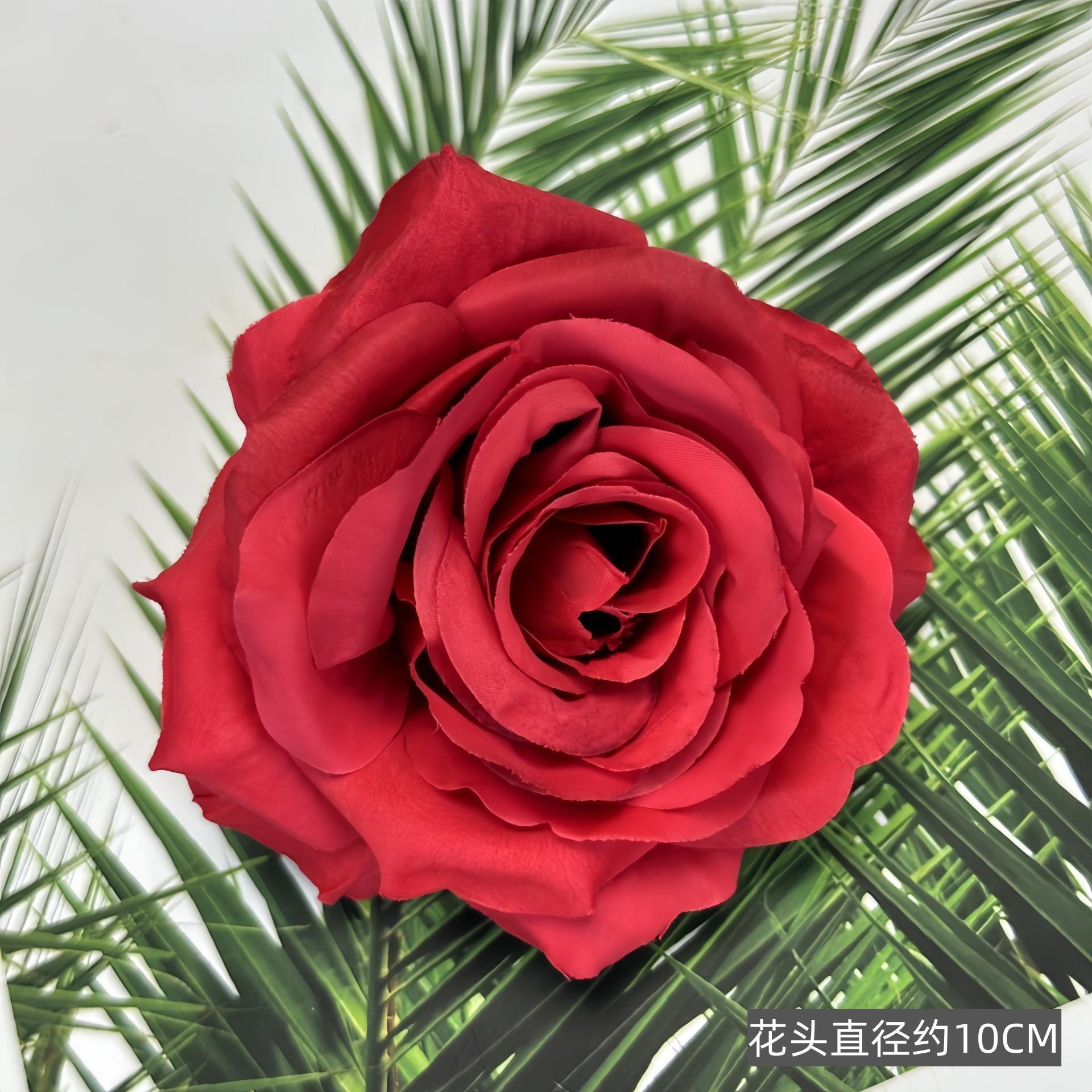 Franela artificial flor Rosa cabeza ramillete rojo boda flor pared tiro apoyos flor artificial arco flor artificial al por mayor