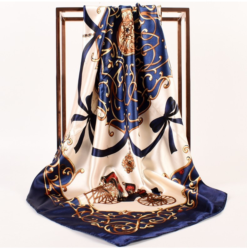 65g Weight Silk Scarf Classification Daily Occasion Satin Material Printing Pattern Summer, Spring, Autumn Season Women'S Gender Printing Design Fashion Style Women's Fashion Printing Satin Printing Silk Scarves 9