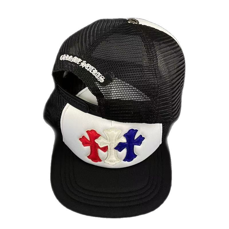 Sombrero para el sol CH Cro de verano para parejas nuevas de moda americana, sombrero de hip-hop de ala plana bordado a la moda ~ sombrero de malla de béisbol