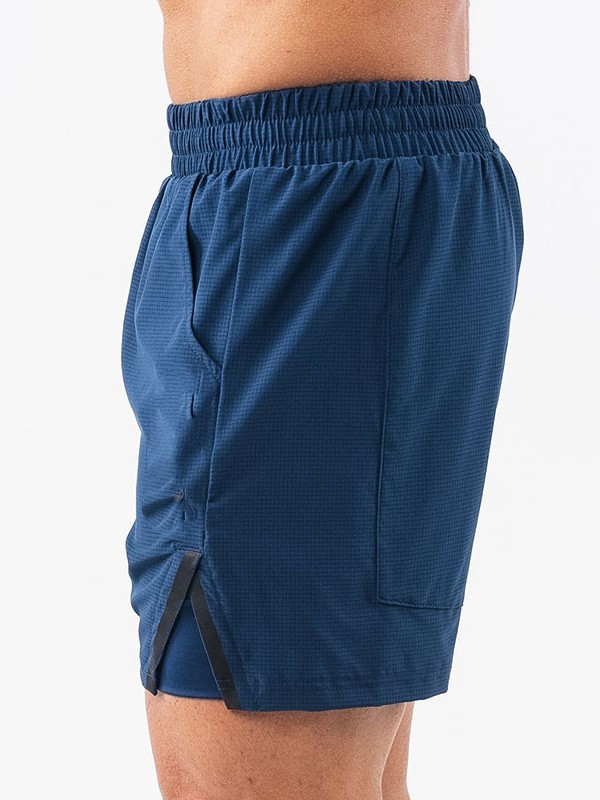 Crazy Muscle Two-in - One Pantalones cortos deportivos para hombres entrenamiento de correr acondicionamiento físico rápido secado pantalones deportivos de cuadrados pequeños para hombres verano