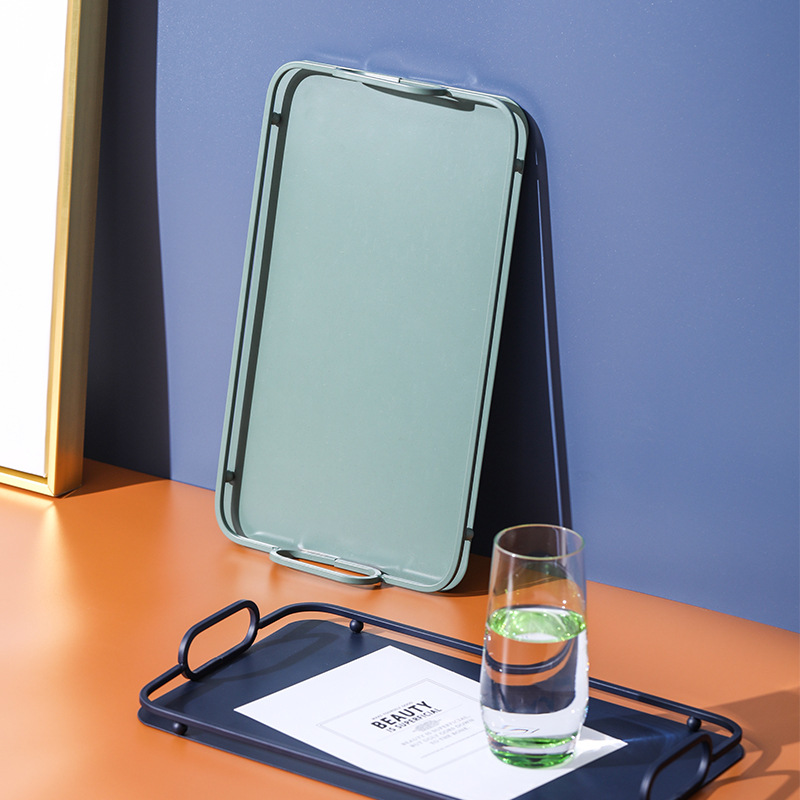 欧式简约纯色哑光金属托盘加厚多功能桌面化妆品大容量收纳装饰盘