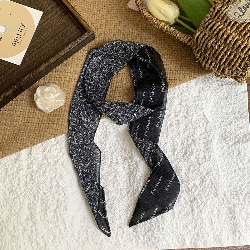 Bufanda de seda, bufanda pequeña de moda de alta gama, flor de todo fósforo, clip tridimensional, decoración de flores, serpentín, diadema