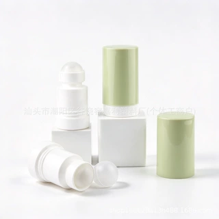 新款 25ml香体走珠瓶白色滚珠头圆柱瓶止汗精油按摩瓶化妆品包装