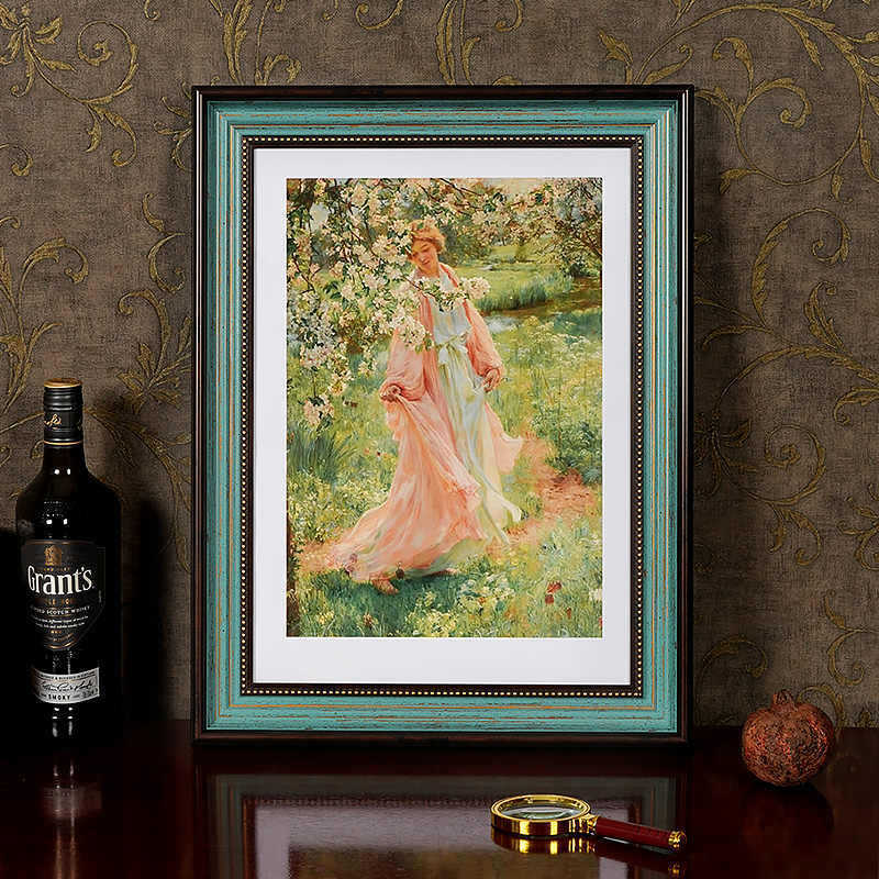 Large picture frame American retro frame photo frame wall 20 inch 16 inch 18 inch 4 open 8 oil picture frame framed photo frame wholesale