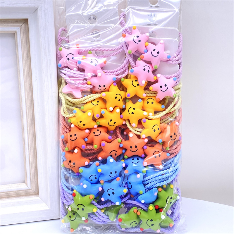 Tarjeta Linda cuerda de pelo de animal dulce niña corazón 2022 nueva cabeza cuerda de goma cubierta de cuero japonés y coreano