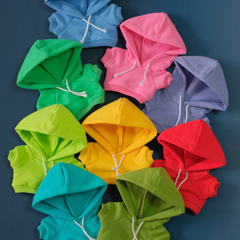 Clothes Only] 17cm Labubu Baby Clothes Cotton Doll Clothes Wholesale Hooded Sweatshirt Cute Doll Clothes