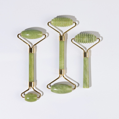 Xiuyu massage roller manufacturer supplies green jade single-headed double-headed jade roller facial jade beauty device