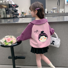 Women's Long Sleeve Sweatshirt 2024 Spring New Children's Stylish Trendy Top Girls' Big Kids Korean Version Spring and Autumn Clothes Fashion
