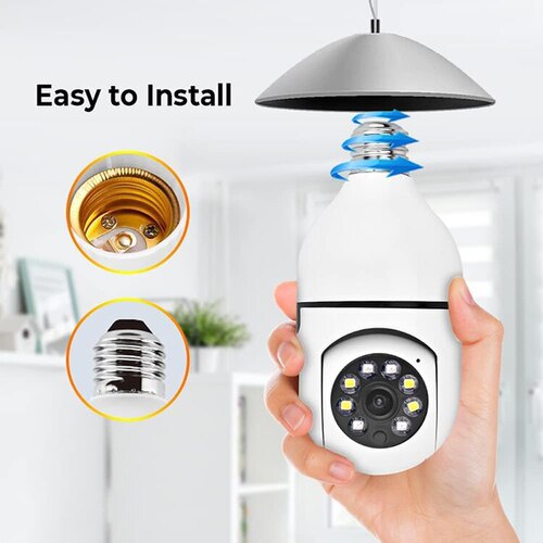 V380 Remote Monitoring Camera 2 Million Pixels Tuya Panoramic Smart HD Bulb-Style Okam Surveillance Camera