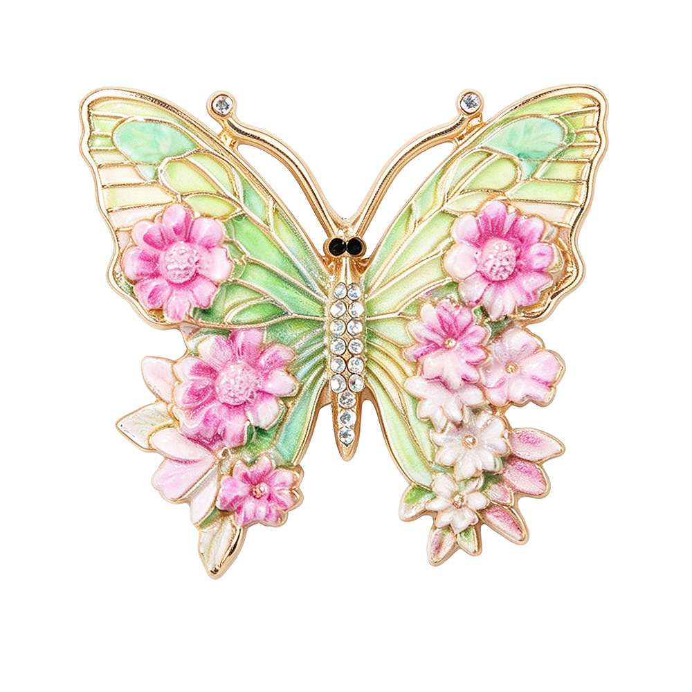 New enamel-painted butterfly brooch, elegant and luxurious, versatile and fashionable pin for women, eco-friendly alloy accessory
