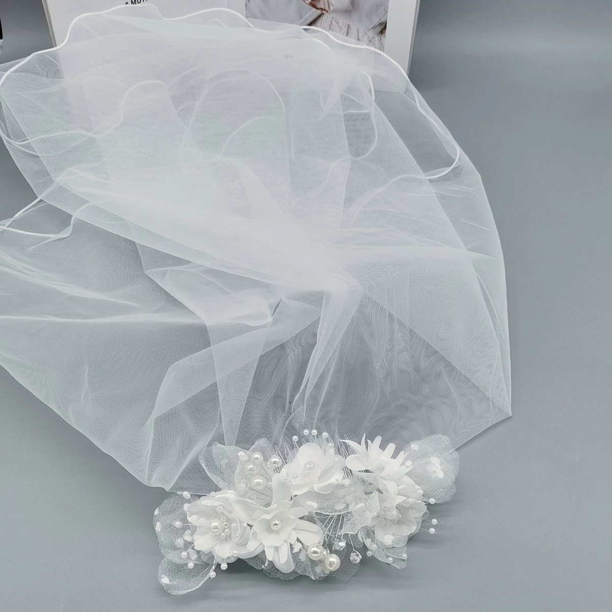White hair accessory for bride from pearl, for bridesmaid