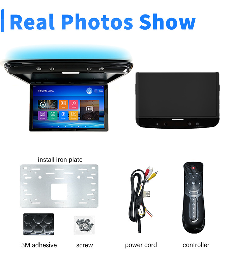 13.3inch Ceiling-mounted Android display 13.3inch Ceiling-mounted MP5 display Rear-seat car ceiling-mounted display