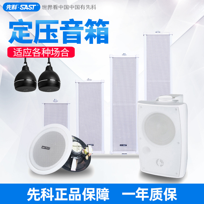 先科吸顶喇叭天花吊顶壁挂音箱吊球音响防水音柱音会议室内箱嵌入