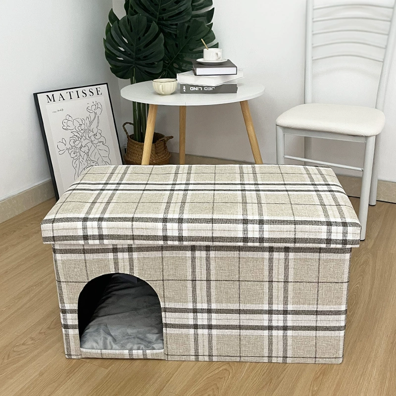 Современный минималистичный складной многофункциональный пуф для хранения вещей для животных, на котором могут сидеть взрослые, для хранения зоотоваров
