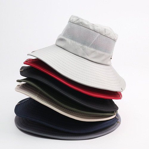 Gaiemei Fisherman Hat for Men, Hiking Outdoor Fishing Sunshade Mesh Eye Breathing Denim Sun Hat, Spring and Summer