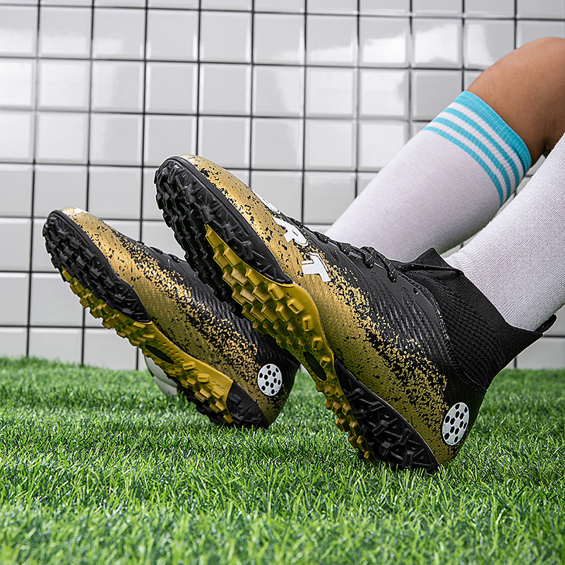 2025 nuevos zapatos de fútbol juveniles transfronterizos al aire libre de clavos altos botas de fútbol fábrica directa