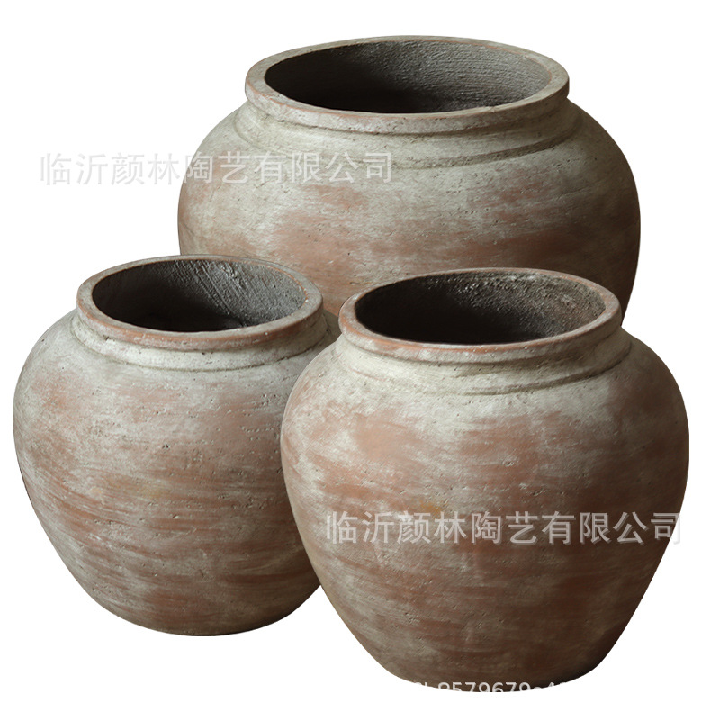 Vintage cement maceta de flores silencioso viento verde ornamentos maceta de flores gran abdomen jar jarro decoración de hotel jarro antiguo