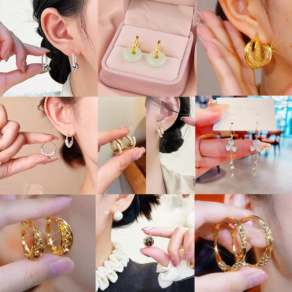 Factory Direct Sale Earrings for Women, Trendy Popular Style, Simple Versatile New Ear Cuffs, High-End Niche Temperament Jewelry Accessories