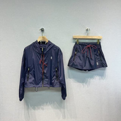 南油女装M家25新型ファッションカジュアルひもアルファベット刺繍薄い帽子コートパンツセット女性