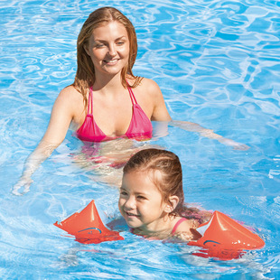 Original Genuine Intex Fluorescent Arm Ring Swimming Floating Ring Water Sleeve Hand Sleeve Double Air Bag 3-6 Years Old Use 58642