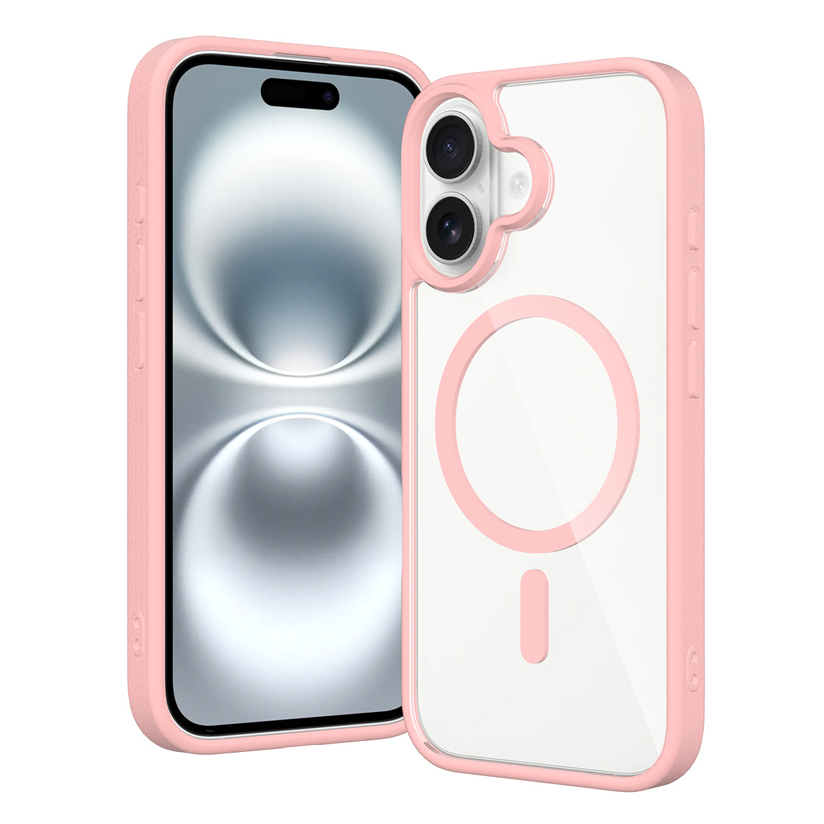 Aplicable en stock para iPhone16E 2 en 1 transparente TPU + PC escudo de plata esmaltado para teléfonos móviles de manzana de aluminio de 2.0 espesor